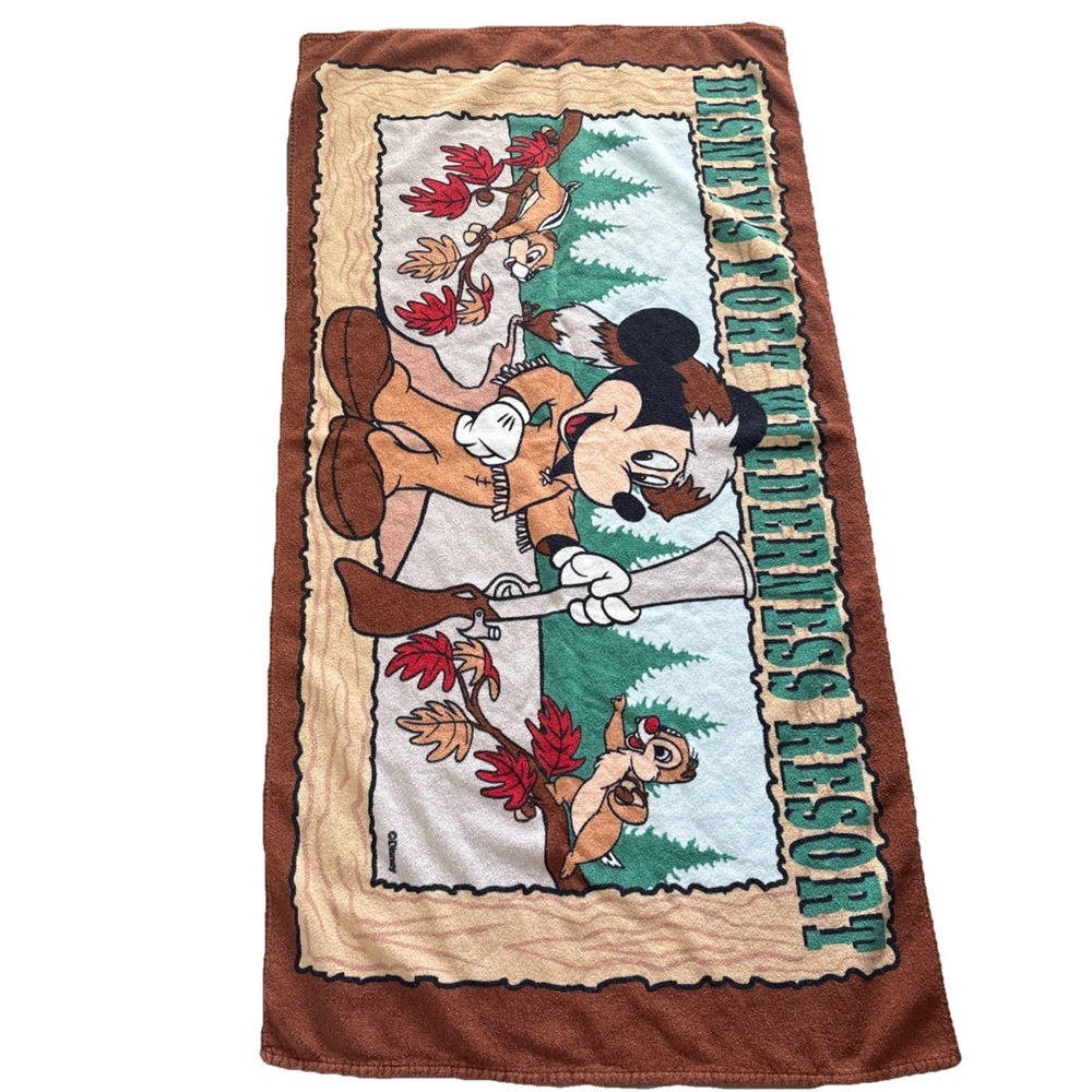 Disney's Fort Wilderness Resort Mickey Chip And Dale Beach Towel Made in Brazil